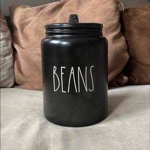 Rae Dunn Beans Jar in Black